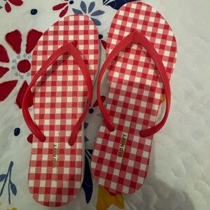 Old Navy Red Checkered Sandals